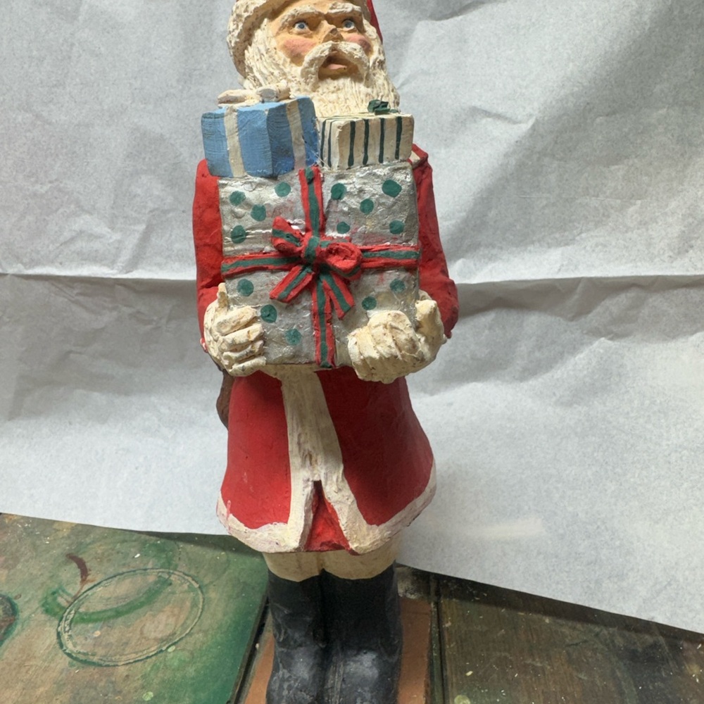VINTAGE Santa Claus Figurine with Gifts Numbered & Signed Collectable